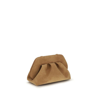 Beige Nubuc Leather Clutch Bag