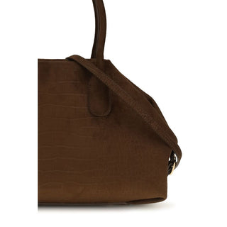 Brown Suede Leather Handbag