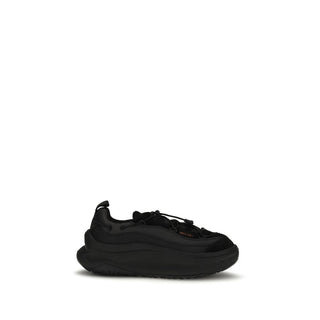 Black Polyester Athletic Sneakers