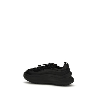 Black Polyester Athletic Sneakers
