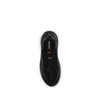 Black Polyester Athletic Sneakers
