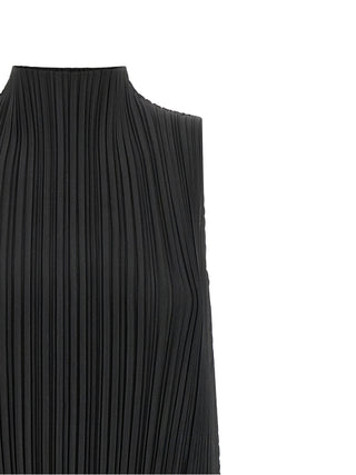 Black Polyester Midi Dress