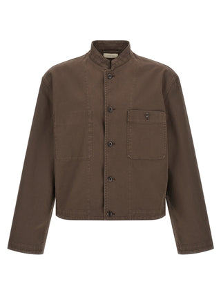 Brown Cotton Full-Length Jacket
