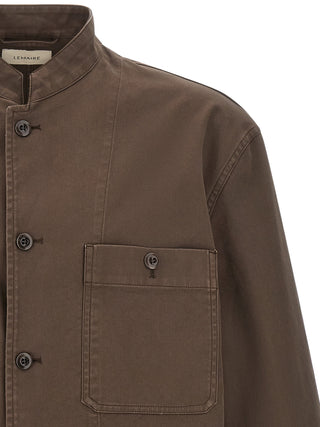 Brown Cotton Full-Length Jacket