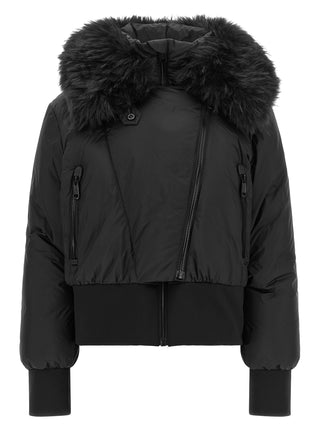 Black Polyester Full-Length Jacket
