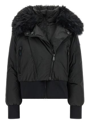 Black Polyester Full-Length Jacket