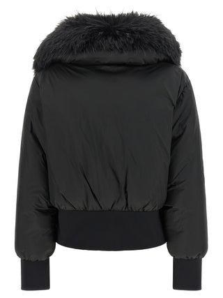 Black Polyester Full-Length Jacket