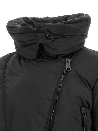 Black Polyester Full-Length Jacket
