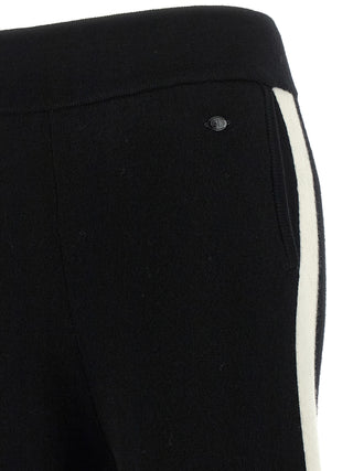 Black Merino Wool Casual Pants