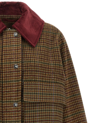 Brown Wool Full-Length Jacket