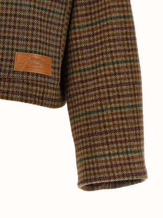 Brown Wool Full-Length Jacket