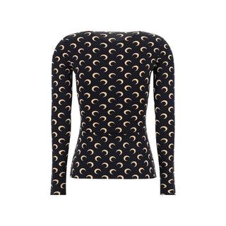 Black Polyamide Long Sleeve T-Shirt