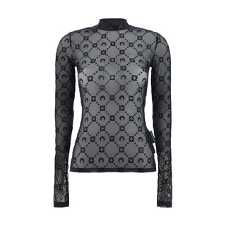 Black Polyamide Pattern Shirt