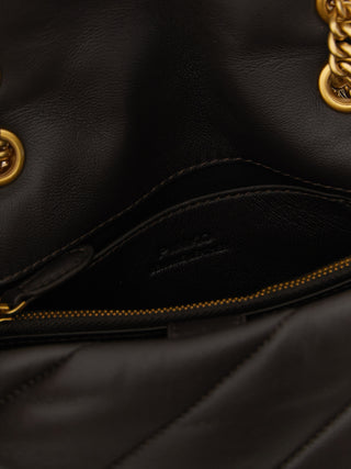 Black Lamb Leather Crossbody Bag