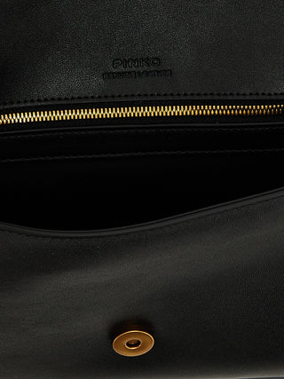 Black Calfskin Shoulder Bag
