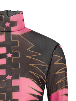 Multicolor Polyamide Long Sleeve T-Shirt