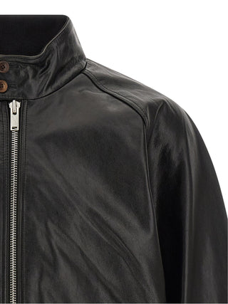 Black Cowhide Leather Jacket