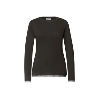 Brown Cotton Long Sleeve T-Shirt