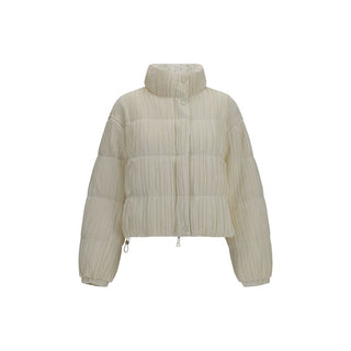 Beige Polyester Full-Length Jacket