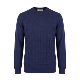 Blue Wool Men Sweater