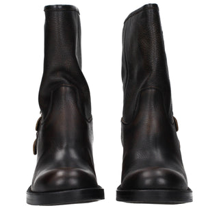 Black Leather Ankle Boots