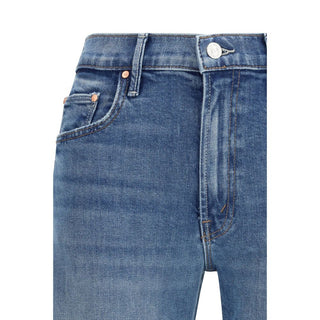 Blue Cotton Flared Jeans