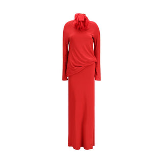 Red Viscose Casual Dress