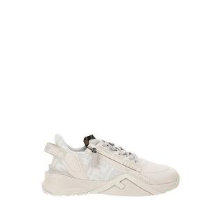 Beige Calf Leather Bos Taurus Athletic Sneakers