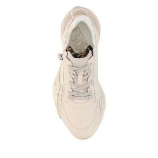 Beige Calf Leather Bos Taurus Athletic Sneakers