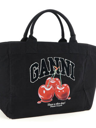 Black Recycled Cotton Tote Bag