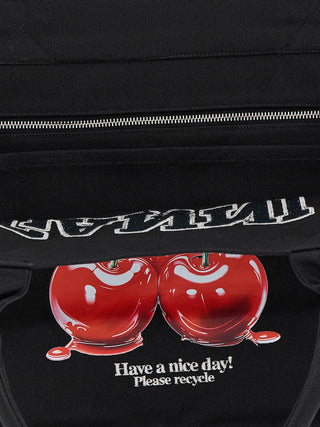 Black Recycled Cotton Tote Bag