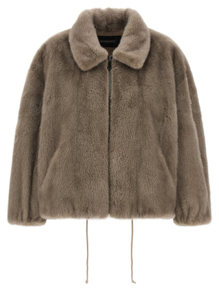 Gray Mink Full-Length Jacket