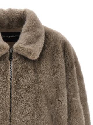 Gray Mink Full-Length Jacket