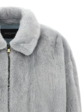 Gray Mink Full-Length Jacket