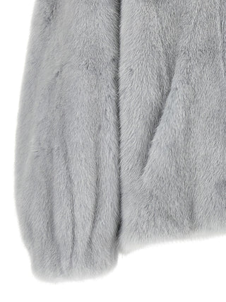 Gray Mink Full-Length Jacket