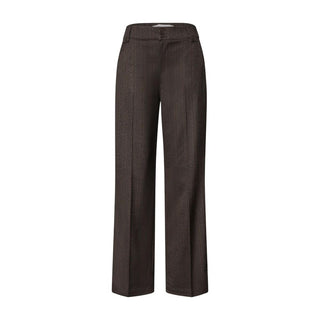Brown Polyester Casual Pants