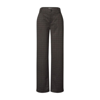 Brown Polyester Casual Pants