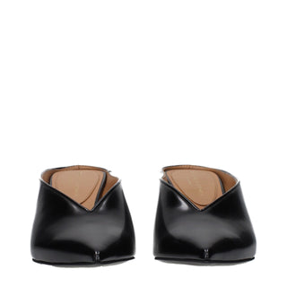 Black Leather High Heel Pumps