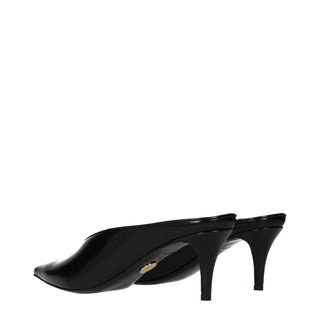 Black Leather High Heel Pumps