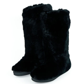 Black Rabbit Fur Women Shoe