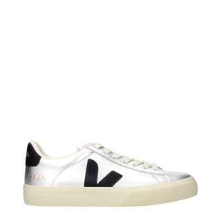 Gray Leather Low Top Sneakers