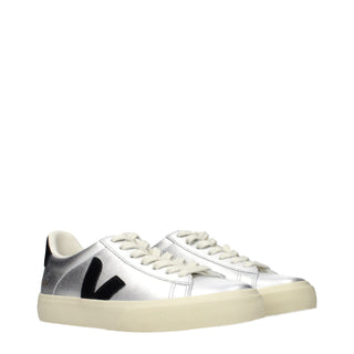 Gray Leather Low Top Sneakers