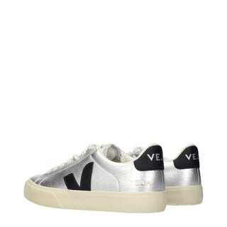 Gray Leather Low Top Sneakers