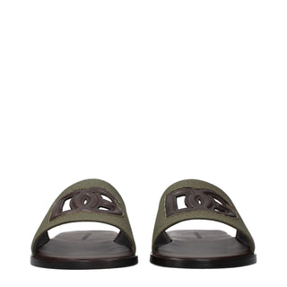 Green Fabric Slippers
