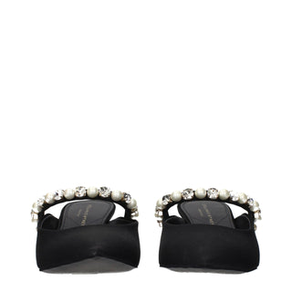 Black Satin Stiletto Heel Sandals