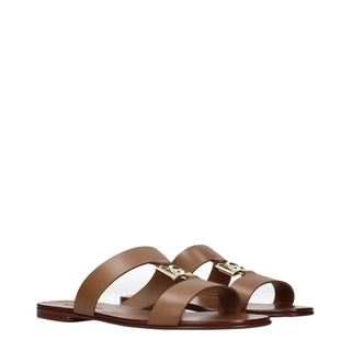 Brown Leather Slippers