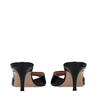 Black Leather Platform Sandals