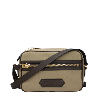 Beige Fabric Crossbody Bag