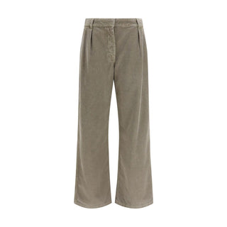 Gray Cotton Casual Pants