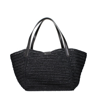 Black Raffia Shoulder Bag